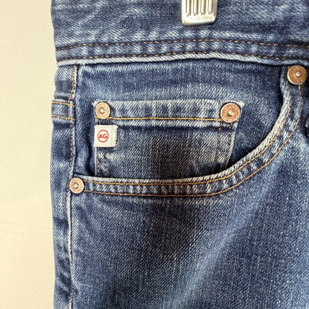 AG Adriano Goldschmied B-Type II Straight Jeans 33 Blue Medium Wash Denim
